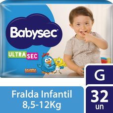 Fralda Babysec Ultrasec Tamanho G com 32 Unidades
