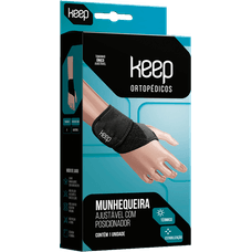 Munhequeira Keep Ajustável com Posicionador Na Cor Preta