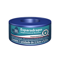 Esparadrapo Bem Care Impermeável Branco 2,5cm X 4,5M