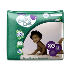 Fralda Infantil Baby Care Jumbinho XG 18 Unidades