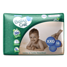 Fralda Infantil Baby Care Jumbinho XXG 16 Unidades