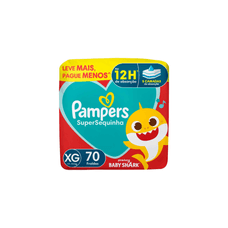 Fralda Pampers SuperSequinha Baby Shark XG com 70 Unidades