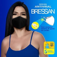 Máscara Reutilizável Bressan Antiviral Uso Social Preta
