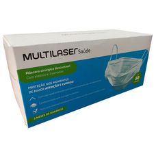 Máscara Cirúrgica Descartável Multilaser Tripla Azul Hc400