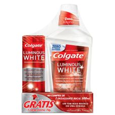 Enxaguante Bucal Colgate Plax Fresh+ creme Dental Colgate Luminous White 500ml+ 90g
