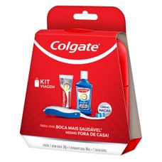Kit Para Viagem Colgate Escova Dental + creme Dental + Exáguante Bucal 60ml
