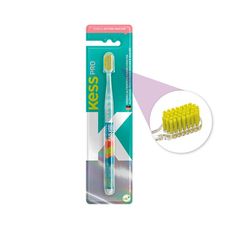 Escova Dental Kess Pro Clear Extra Macia Cores Sortidas com 1 Unidade+ Capa Protetora