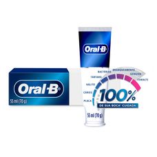 creme Dental Oral-B 100% de Sua Boca Cuidada Menta Refrescante 70g