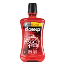 Enxaguante Bucal Close Up Red Hot Proteção 360° Fresh Zero Álcool 500ml