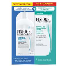 Kit Fsiogel Terapia Hidratação Loção Cremosa 400ml + Sabonete Líquido Terapia Hidratação Diária 150ml