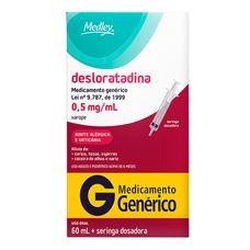 Desloratadina Medley 0,5mg/ml xarope frasco 60ml + Seringa