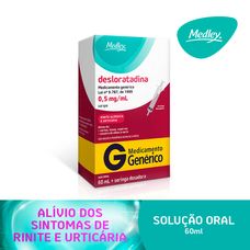 Desloratadina Medley 0,5mg/ml xarope frasco 60ml + Seringa