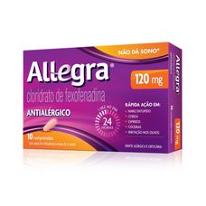 Antialergico Allegra Cloridrato de Fexofenadina 120mg 10 comprimidos