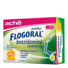 Flogoral Ache Sabor Laranja com 12 pastilhas