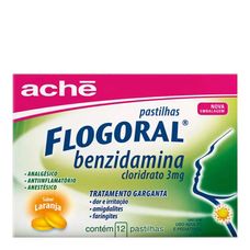 Flogoral Ache Sabor Laranja com 12 pastilhas