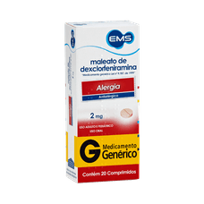 Maleato de Dexclorfeniramina Ems 2mg com 20 comprimidos