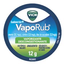 Vaporub Vick 28,2mg/G+ 52,6mg/G+ 13,3mg/G Descongestionante 12g