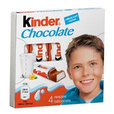 Chocolate Kinder Recheio Ao Leite com 4 Unidades 50g