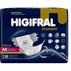 Fralda Geriátrica Higifral Premium Noturna M Com 18 Unidades