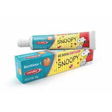 Gel Dental Condor Sabor Morango Snoopy Bambinos Infantil Sem Flúor com 50g