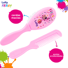 Escova+ Pente Lolly Baby Tip Rosa