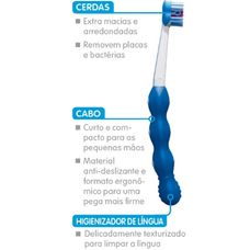 Escova Dental Mam Babys Brush Cabo Curto Boys Azul