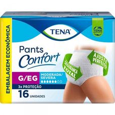 Roupa Íntima Tena Pants Confort Tamanho G/Eg com 16 Unidades Embalagem Econômica