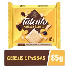 Chocolate Branco Talento Cereais E Passas 85g