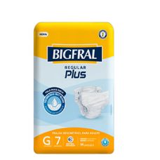 Fralda Geriátrica Bigfral Plus Regular Tamanho G com 7 Unidades