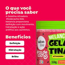 Gelatina Salon Line #todecacho Ativadora Condicionador Kids Melancia 550gr
