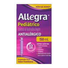 Antialergico Allegra Pediatrico Cloridrato de Fexofenadina 6mg/ml Suspensão Oral 150ml com Seringa